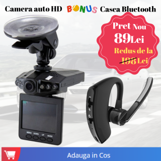 Camera auto DVR-HD, ecran LCD 2.5 inch, filmare 720px