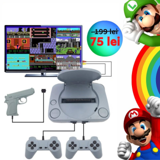 Set Consola video retro cu 2 gamepad-uri si adaptor pentru redare pe TV