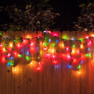 Instalatie LED tip-ploaie turturi de Craciun, 12m x 0.6m, MULTICOLOR